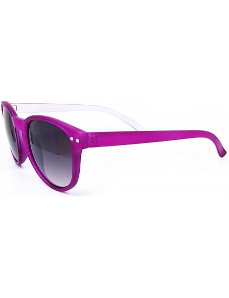 Oversized 7143-1 Candy Horned Rim Matte Finish Flash Retro Funky Sunglasses - Candy Purple - C118R73WHD7 $13.21