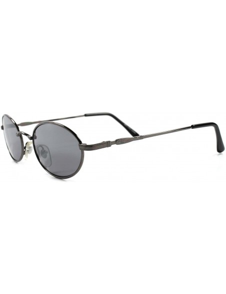 Oval Old Fashion 80s 90s Mens Womens Indie Vintage Style Round Oval Sunglasses - Gunmetal / Black - CB1896YMUEN $15.99