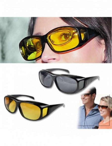 Rectangular Night Sight Night Driving Over Glasses UV Wind Protection - Yellow - CO1887EWL6C $7.61