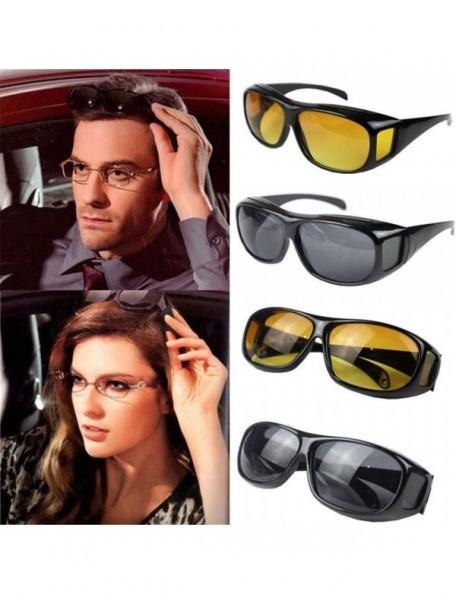 Rectangular Night Sight Night Driving Over Glasses UV Wind Protection - Yellow - CO1887EWL6C $7.61