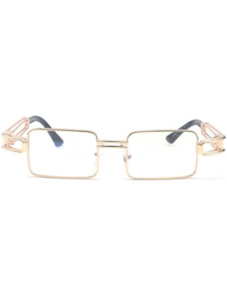 Rectangular Punk Rectangular Unisex Metal Frame And Clear Lens With Glasses Case - Clear - CF1888K0MEX $13.29