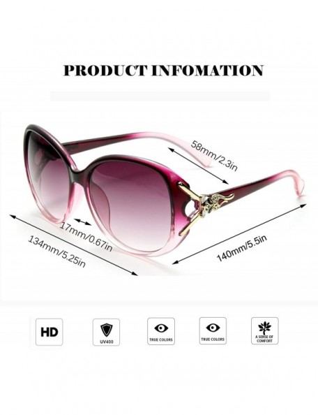 Oversized Polarized Oversized Sunglasses for Women Extra Gold Fox Frame UV400 Lens Vintage Fashion Sun Eye Glasses - Black - ...