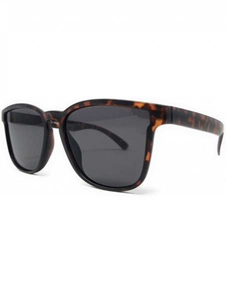 Oversized Retro 90s Hipster Square Horn Rimmed Sunglasses for Women - Unisex - Men UV400 - SM1131 - Tortoise / Grey - CC18LKR...