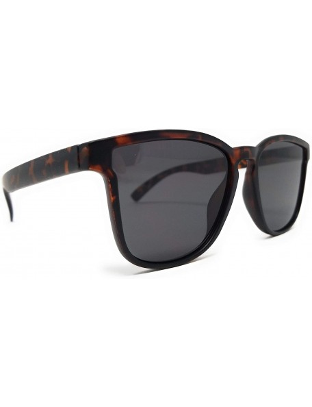 Oversized Retro 90s Hipster Square Horn Rimmed Sunglasses for Women - Unisex - Men UV400 - SM1131 - Tortoise / Grey - CC18LKR...