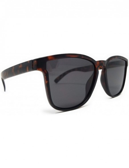 Oversized Retro 90s Hipster Square Horn Rimmed Sunglasses for Women - Unisex - Men UV400 - SM1131 - Tortoise / Grey - CC18LKR...