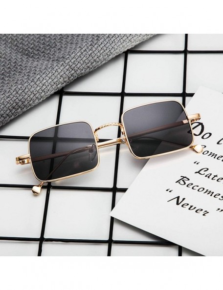 Square Classic style Arched Square Sunglasses for Unisex Metal PC UV 400 Protection Sunglasses - Gold Black - CC18SZU0OK0 $12.53