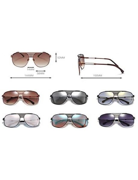 Square Fashion Sunglasses Square Durable Frame UV Protection HD Lenses Driving Cycling for Men - Brown - CM18LMAIZK5 $17.05