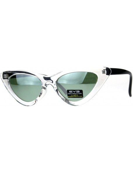 Cat Eye Womens Designer Cat Eye Color Mirror Mod Goth Sunglasses - Green - CG180UOICQQ $7.71