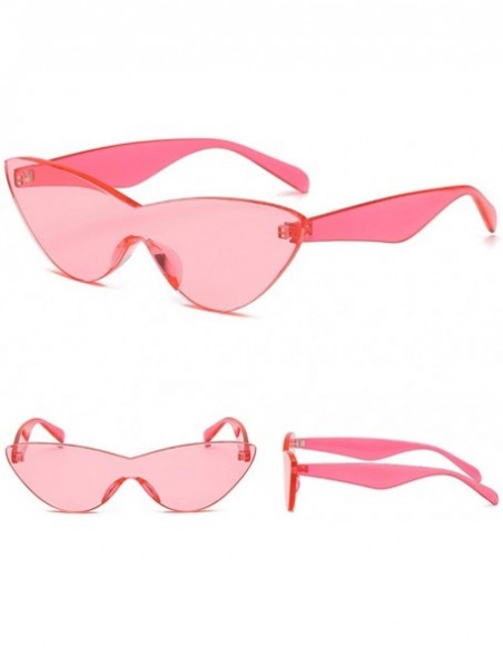 Rimless Colorful Transparent Sunglasses One Piece 2DXuixsh - D - C818SCDCQ6N $10.91