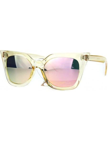 Butterfly Womens Sunglasses Square Cateye Butterfly Fashion Eyewear UV 400 - Honey (Peach Mirror) - CC186NURTLA $13.65