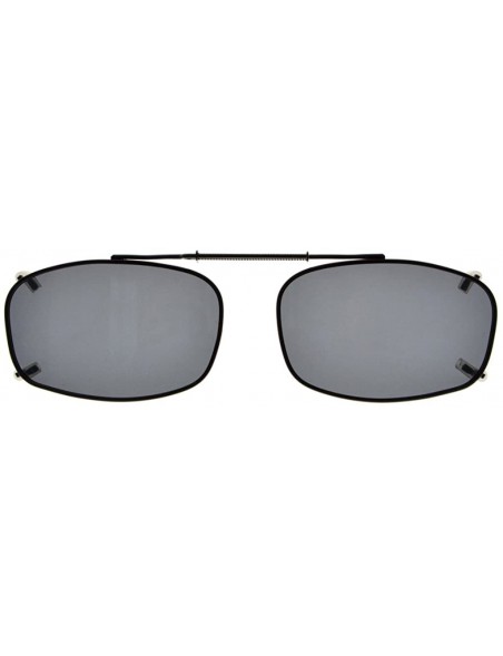 Rectangular Metal Frame Rim Polarized Lens Clip On Sunglasses 5434MM - Grey - CM182EEW9S5 $12.69