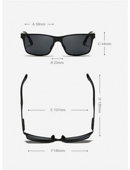 Rectangular Polarized Sunglasses Driving Photosensitive Glasses 100% UV protection - Gun/Black - CH18SUITSH0 $19.28