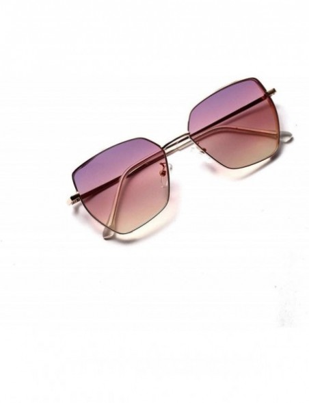 Rimless Retro Classic Polygon Oversized Sunglasses Men Women Luxury Vintage Metal Frame Mirrors Square Sun Glasses - 3 - CZ19...