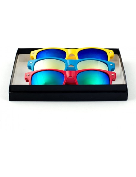 Aviator Reflective Color Mirror Mirror Lens Retro Classics Style Sunglasses Gift Box - Style 17 - CW11HLEISNL $12.71