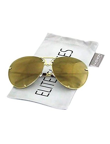 Goggle Aviator Poshe Oceanic Lens Twirl Metal Design Frames Sunglasses - Silver Mirror and Gold Mirror - CT18IRM9AMZ $11.62