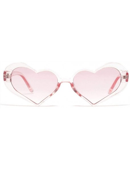 Aviator Heart Sunglasses Women Fashion Retro Transparent Lens Design Pink Sun Pink - Black - CP18YLZ4KKG $7.13