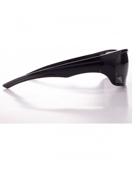 Square Men's Sport Driving Square Frame Sunglasses- Black Lens- Gloss or Matte Black - Gloss Black - CH18GNGSAWQ $11.10