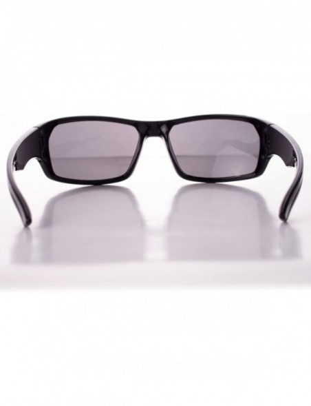 Square Men's Sport Driving Square Frame Sunglasses- Black Lens- Gloss or Matte Black - Gloss Black - CH18GNGSAWQ $11.10