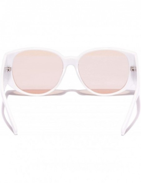 Oval Women's Classic Round Sunglasses Plastic Frame - White - CQ18WG8ERYL $8.31