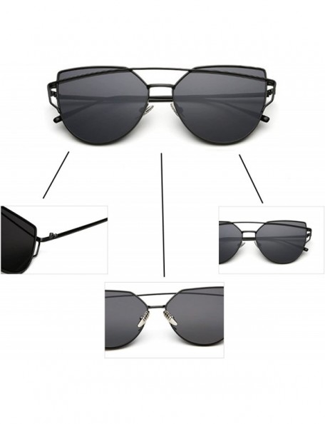 Aviator Modern Fashion Full Metal Crossbar Technologic Flat Lens Aviator Sunglasses - Black - C212GY8185J $12.90