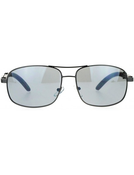 Rectangular Unisex Navigator Sunglasses Vintage Fashion Square Rectangular Frame - Gunmetal (Gray) - CV1884ZE9K3 $14.67