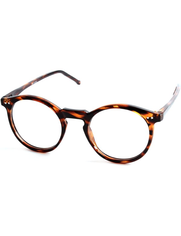 Round Classic Retro Fashion Round Frame Sunglasses 1123CL - Tortoise - C811BFBRZXZ $14.91