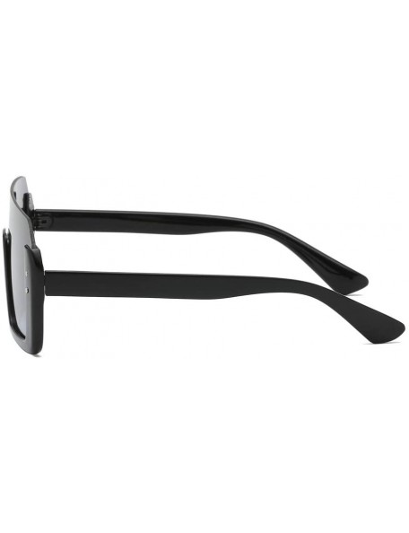 Square Sunglasses Oversized Performance Mirrored - Black - C7199L0DQTH $7.27