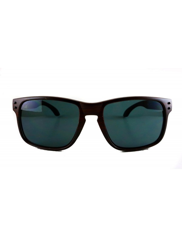 Square Retro black wooden square sunglasses (brown - black) - CX17Z75STR3 $9.42