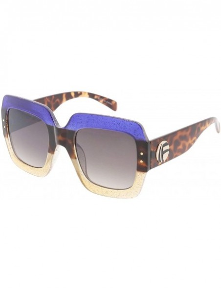 Square Heritage Modern "F'd Up" Simple Square Frame Sunglasses - Purple - C418GY5EI8G $11.13