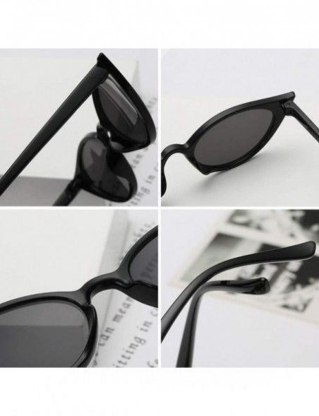 Sport Men and women Cat's eye Fashion Small frame Sunglasses Retro glasses - Yellow - CG18LL0AW60 $10.69