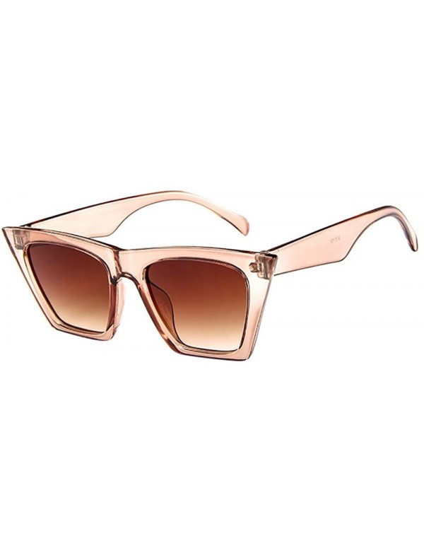 Goggle Fashion Women Men Summer Oversized Sunglasses Vintage Cateye UV400 Sun Glasses - Beige - CV18T0CX4E9 $9.43