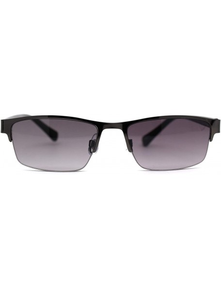 Round Mens Mod Half Rim 3 Focal Progressive Reading Sunglasses - Gunmetal - C218X6YH68T $13.51