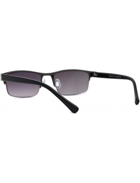 Round Mens Mod Half Rim 3 Focal Progressive Reading Sunglasses - Gunmetal - C218X6YH68T $13.51