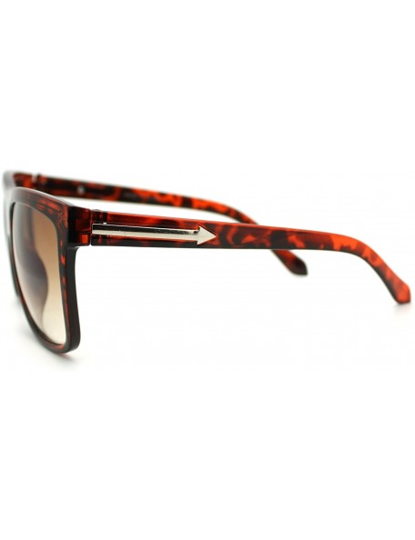 Oversized Oversized Square Sunglasses Stylish Modern Arrow Design Unisex - Brown Tortoise - CC1856LDL8T $9.19