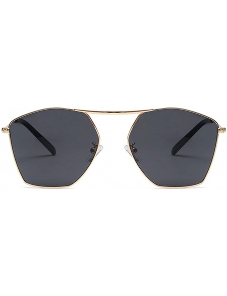 Aviator Men and women fashion retro polygon single beam aviator sunglasses prom mirror party travel - Black - C218SZIQRRS $21.08