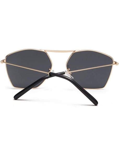 Aviator Men and women fashion retro polygon single beam aviator sunglasses prom mirror party travel - Black - C218SZIQRRS $21.08