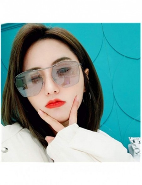 Aviator Men and women fashion retro polygon single beam aviator sunglasses prom mirror party travel - Black - C218SZIQRRS $21.08