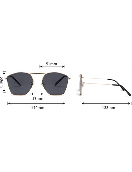 Aviator Men and women fashion retro polygon single beam aviator sunglasses prom mirror party travel - Black - C218SZIQRRS $21.08