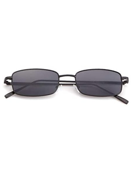 Rectangular Vintage Sunglasses for Women Men Retro Rectangular Metal Frame Steampunk UV400 Lens - Black Grey - CZ18W82MM9D $1...