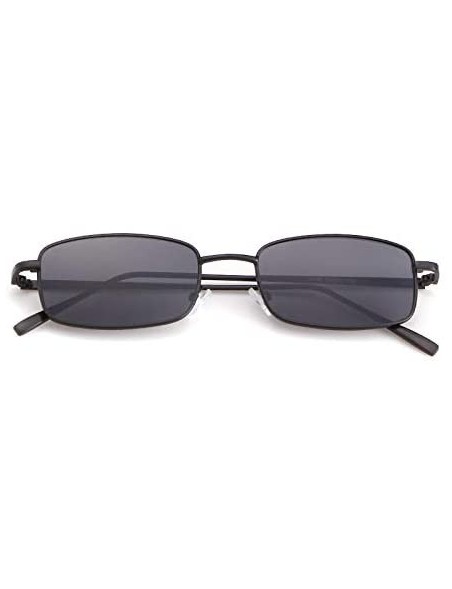 Rectangular Vintage Sunglasses for Women Men Retro Rectangular Metal Frame Steampunk UV400 Lens - Black Grey - CZ18W82MM9D $1...