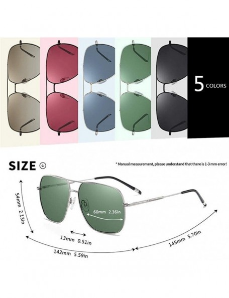 Square Square Polarized Sunglasses for Men Metal Frame Driving Fishing UV400 - C5black Gray - C8199HRO2T9 $11.46