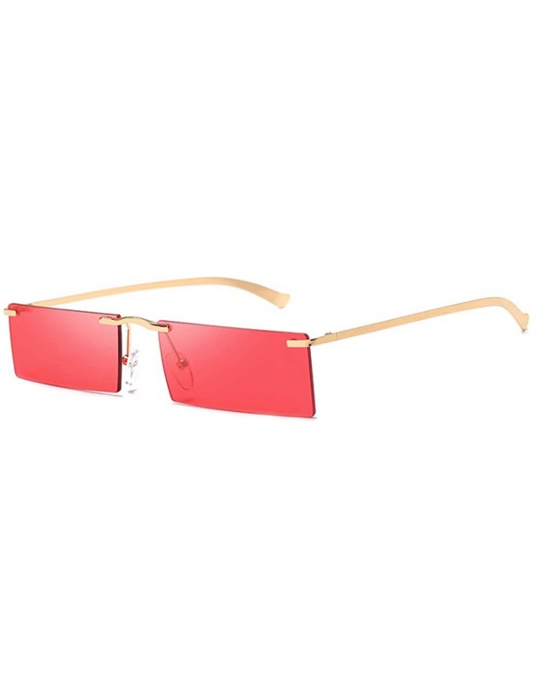 Rectangular Retro Vintage Small Square Eyeglasses Plastic Lenses Sunglasses UV400 - Red - CC18NH4X7RL $8.48