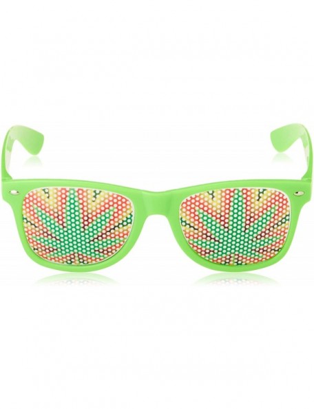 Wayfarer Weed Sunglasses - Funny Wayfarer Shades - Green Leaf Glasses - C112BV4A93R $10.08