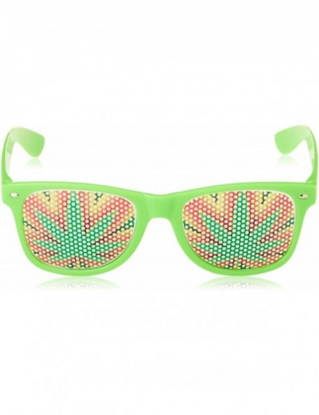 Wayfarer Weed Sunglasses - Funny Wayfarer Shades - Green Leaf Glasses - C112BV4A93R $10.08