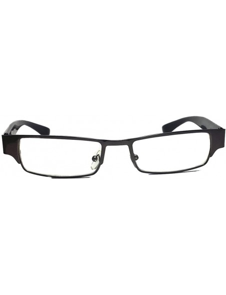 Rectangular Magnified Reading Glasses Rectangular Spring Hinge Frame - Gunmetal - CK182XUTR9Z $8.05