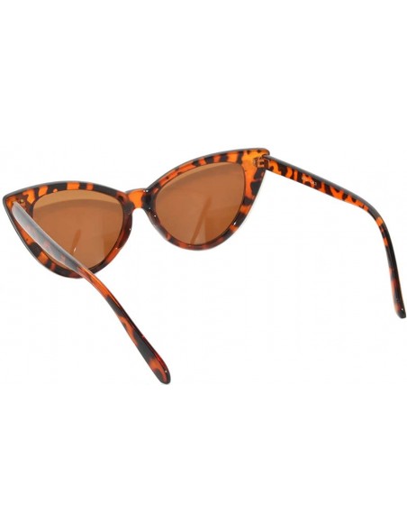 Cat Eye Ladies Vintage Cat Eye Brown Lens Sunglasses Leopard Frame - CW11VK94FVR $10.24