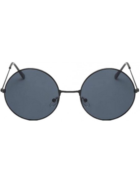 Aviator 2019 Women Men Sunglasses Round Metal Frame Brand Designer Mirrored Blue - Gold Colors - C918YR76QQE $7.51