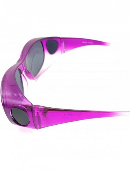 Shield The Bella Colorful Two Tone Ombre Fit Over OTG Oval Sunglasses - Cover Over Glasses - Purple - CO18ZQ5OL8Q $12.44