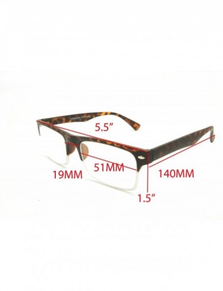 Square TR90 Lightweight half-rim Basic Square Reading Glasses 51mm-19mm-140mm - Matte Tortoise - CN17YIACA8M $13.74