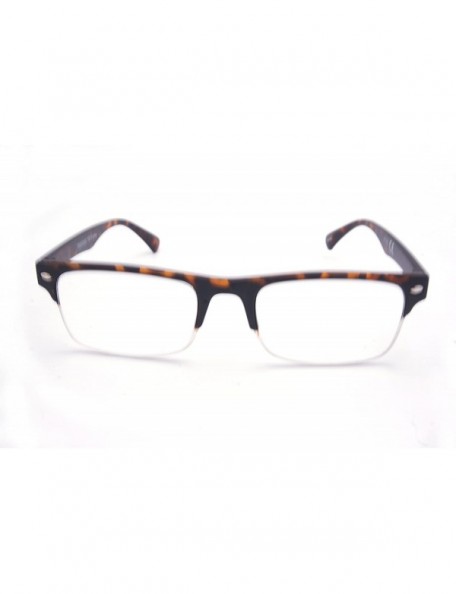 Square TR90 Lightweight half-rim Basic Square Reading Glasses 51mm-19mm-140mm - Matte Tortoise - CN17YIACA8M $13.74